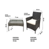 Zestaw ogrodowy z rattanu Rodi: sofa, 2 fotele, stolik ze szklanym blatem Model
