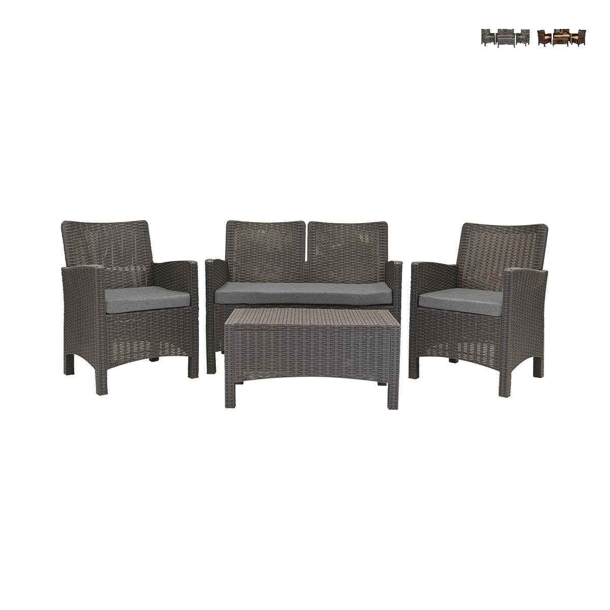 Zestaw ogrodowy Malaga: sofa 2-osobowa, fotele, stolik, imitacja rattanu Promocja Zestaw ogrodowy Malaga: sofa 2-osobowa, fotele, stolik, imitacja rattanu Promocja