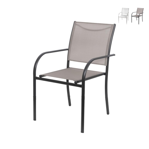 Krzesło ogrodowe z podłokietnikami nowoczesny design sztaplowane Hawaii Promocja