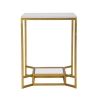 Stolik kawowy z metalową złotą ramą i marmurowym blatem 47x47x60 Double Marble Oferta