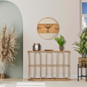 Konsola w stylu boho chic z metalową ramą i rattanowym blatem Samui Sprzedaż