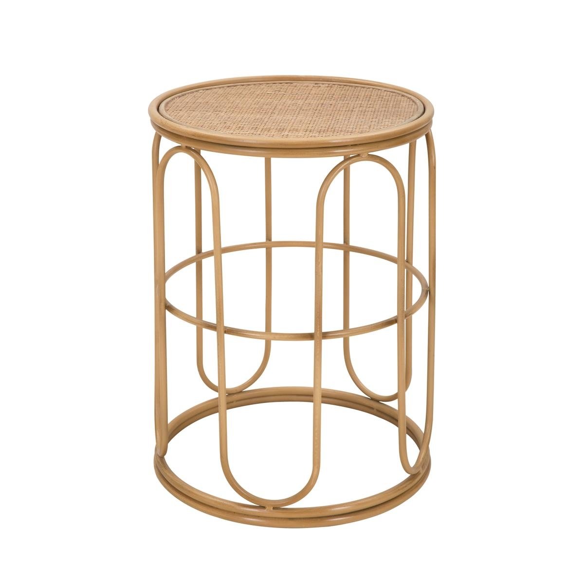 Okrągły stolik kawowy z metalu i rattanu 55x40x40cm Samui Promocja Okrągły stolik kawowy z metalu i rattanu 55x40x40cm Samui Promocja