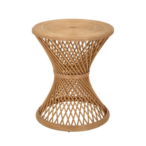 Stolik niski okrągły z rattanu 56x48x48cm styl boho chic Teyra Promocja