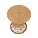 Stolik niski okrągły z rattanu 56x48x48cm styl boho chic Teyra Oferta