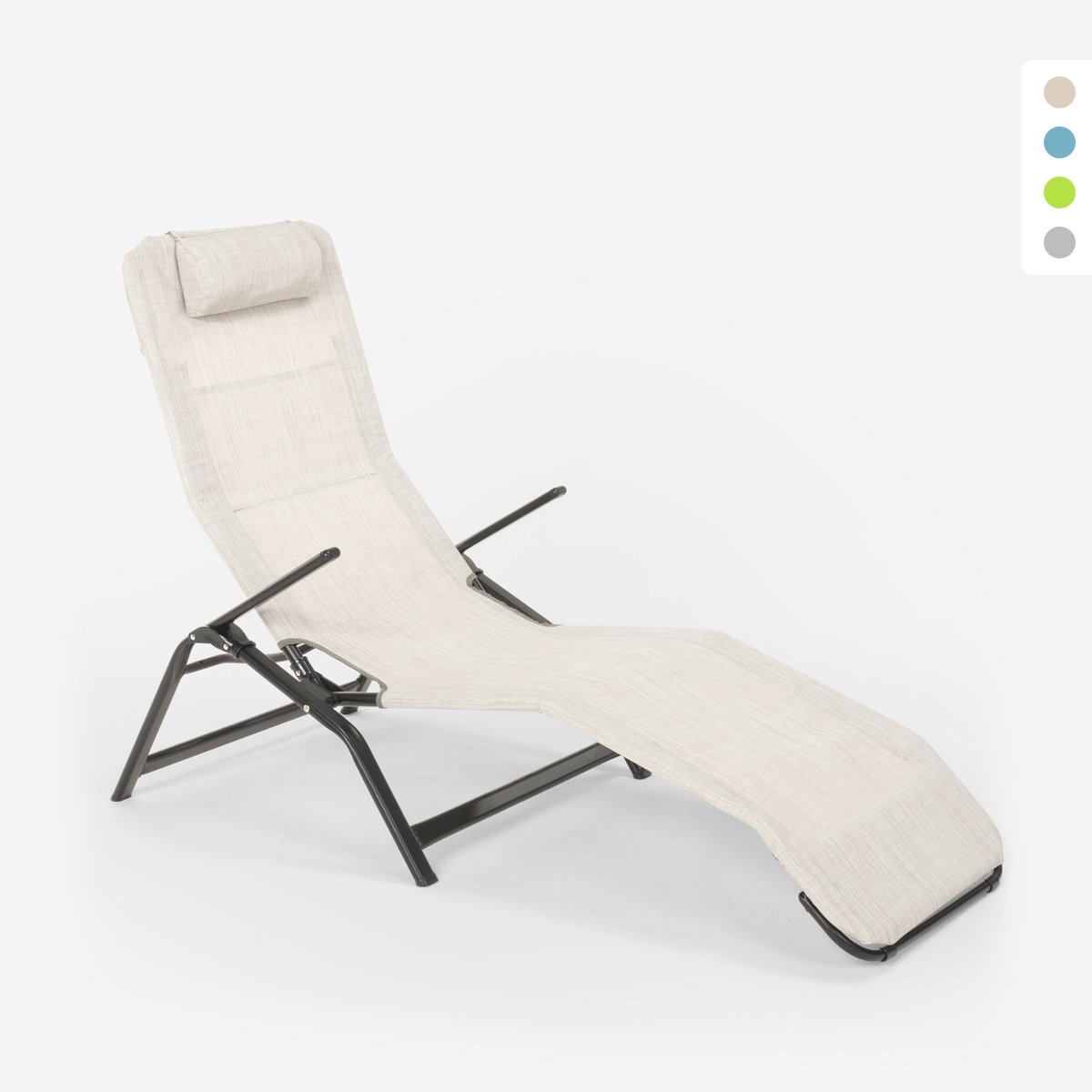 Składany leżak ogrodowo-plażowy, metalowy Pasha Luxury Składany leżak ogrodowo-plażowy, metalowy Pasha Luxury