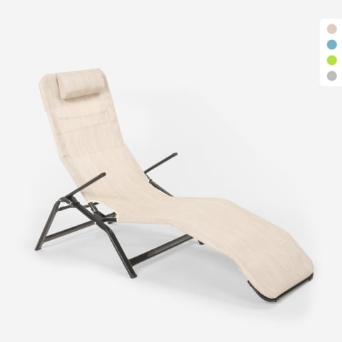 Składany leżak ogrodowo-plażowy, metalowy Pasha Luxury Promocja