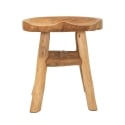Ręcznie wykonany taboret z drewna teak w stylu etno rustykalnym Sel Oferta