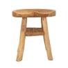 Ręcznie wykonany taboret z drewna teak w stylu etno rustykalnym Sel Oferta