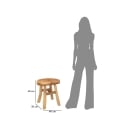 Ręcznie wykonany taboret z drewna teak w stylu etno rustykalnym Sel Cechy
