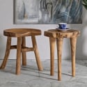 Ręcznie wykonany taboret z drewna teak w stylu etno rustykalnym Sel Sprzedaż