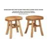 Ręcznie wykonany taboret z drewna teak w stylu etno rustykalnym Sel Model