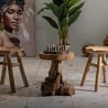 Stołek z drewna teak, naturalny design etniczny Sel Slim Cechy