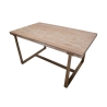 Stół jadalniany prostokątny z metalu i drewna 90x150 cm nowoczesny Ankara Oferta