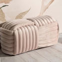 Nowoczesny puf ławkowy z plecionego aksamitu 90x45x45 cm Softy Sprzedaż