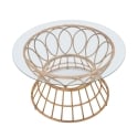 Okrągły stolik kawowy z rattanu i szkła 75x44,5 cm Panama Circle Oferta