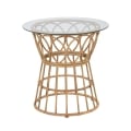 Okrągły stolik rattanowy z szklanym blatem 50x50cm Panama Circle Promocja