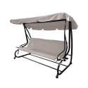 Ogrodowa huśtawka 3-osobowa z daszkiem przeciwsłonecznym 230x120x165cm szara Deluxe Promocja