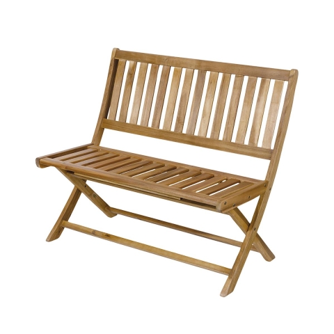 Składana ławka 2-osobowa z drewna akacji 104x61x90 cm Bali Promocja