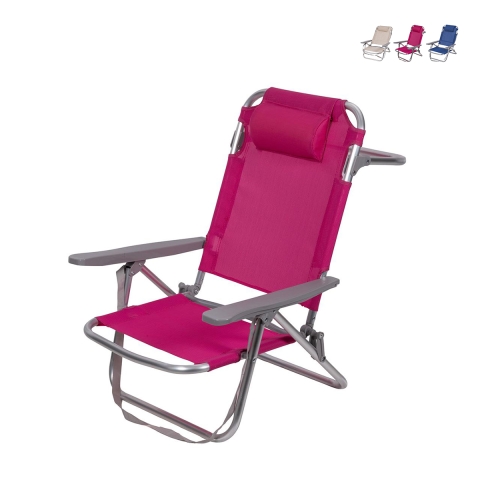 Leżak plażowy z poduszką i podłokietnikami, aluminium, model Brasile Promocja