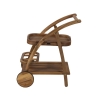 Carrello porta vivande due ripiani con ruote in legno di acacia Bali Oferta