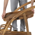 Carrello porta vivande due ripiani con ruote in legno di acacia Bali Rabaty