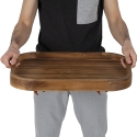 Carrello porta vivande due ripiani con ruote in legno di acacia Bali Katalog