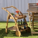 Carrello porta vivande due ripiani con ruote in legno di acacia Bali Sprzedaż