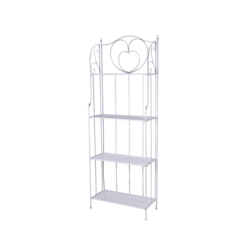Scaffale 4 ripiani richiudibile in ferro 60,5x28xh.167cm bianco Ravun Promocja