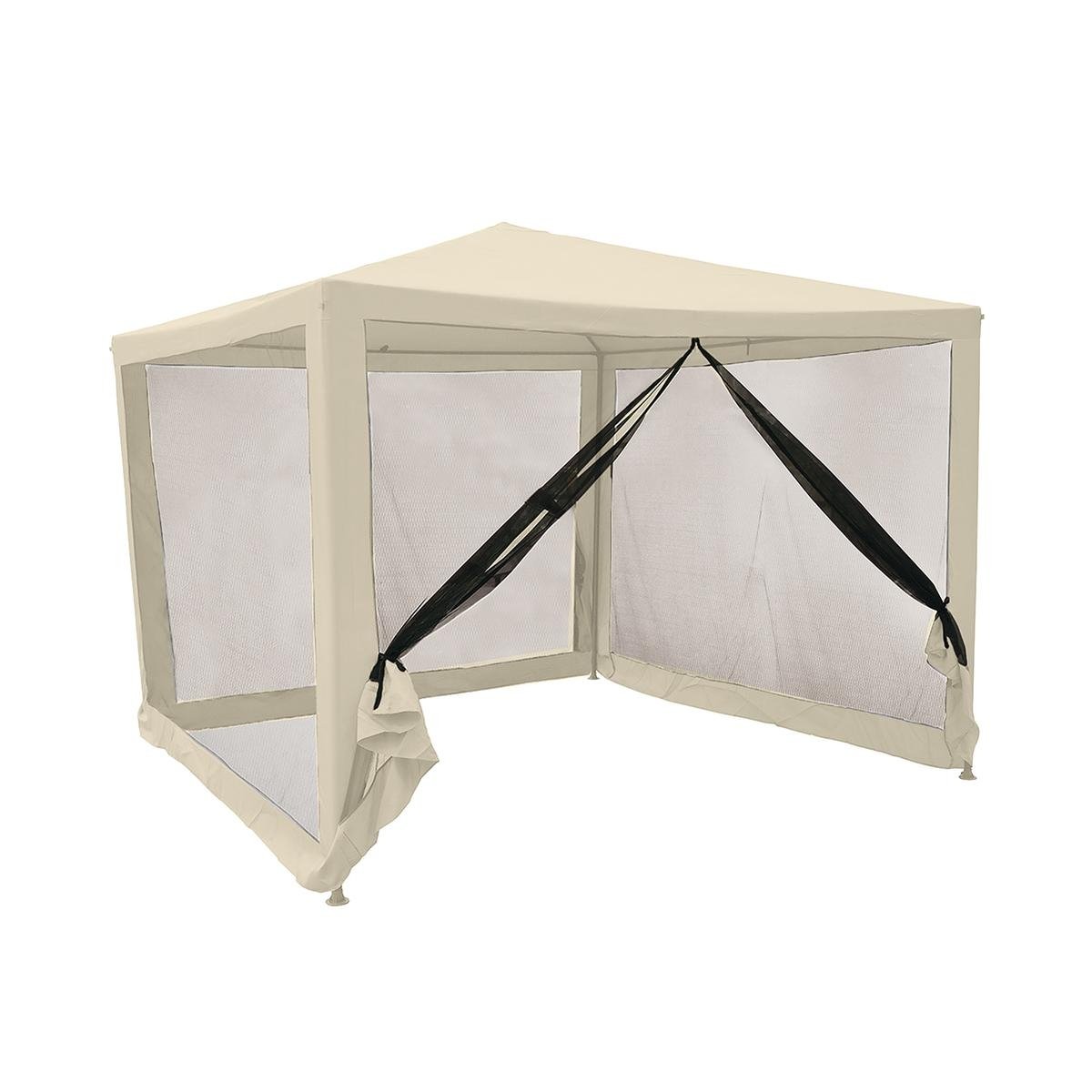 Gazebo idrorepellente con zanzariere 3x3m ferro ecrù Dakar Promocja Gazebo idrorepellente con zanzariere 3x3m ferro ecrù Dakar Promocja