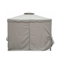 Wodoodporny pawilon 3x3m z 4 bocznymi zasłonami, metalowy, taupe, model Tangeri Oferta
