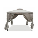 Gazebo idrorepellente 3x3m 4 tende laterali ferro tortora Tangeri Rabaty