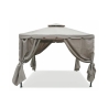 Gazebo idrorepellente 3x3m 4 tende laterali ferro tortora Tangeri Rabaty