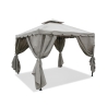 Gazebo idrorepellente 3x3m 4 tende laterali ferro tortora Tangeri Promocja