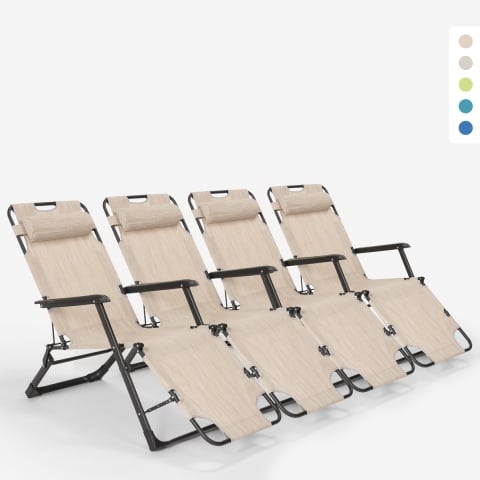 4szt rozkładane krzesło ogrodowe z poduszką Emily Lux Zero Gravity Promocja