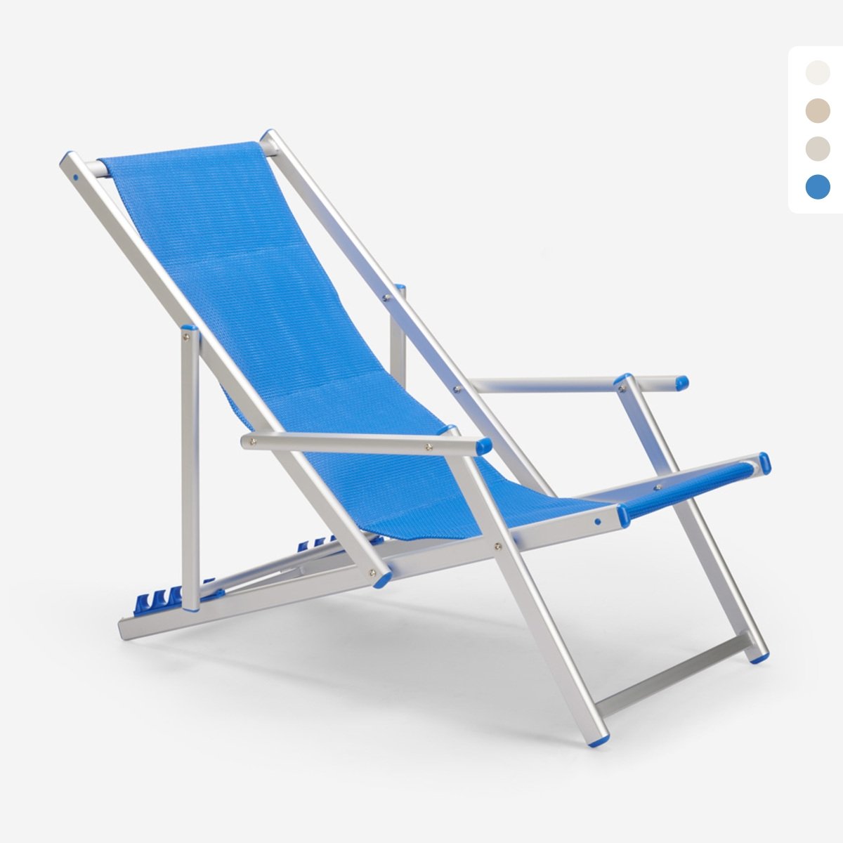Morski leżak plażowy ze składanymi aluminiowymi podłokietnikami Riccione Gold Lux Rabaty Morski leżak plażowy ze składanymi aluminiowymi podłokietnikami Riccione Gold Lux Rabaty