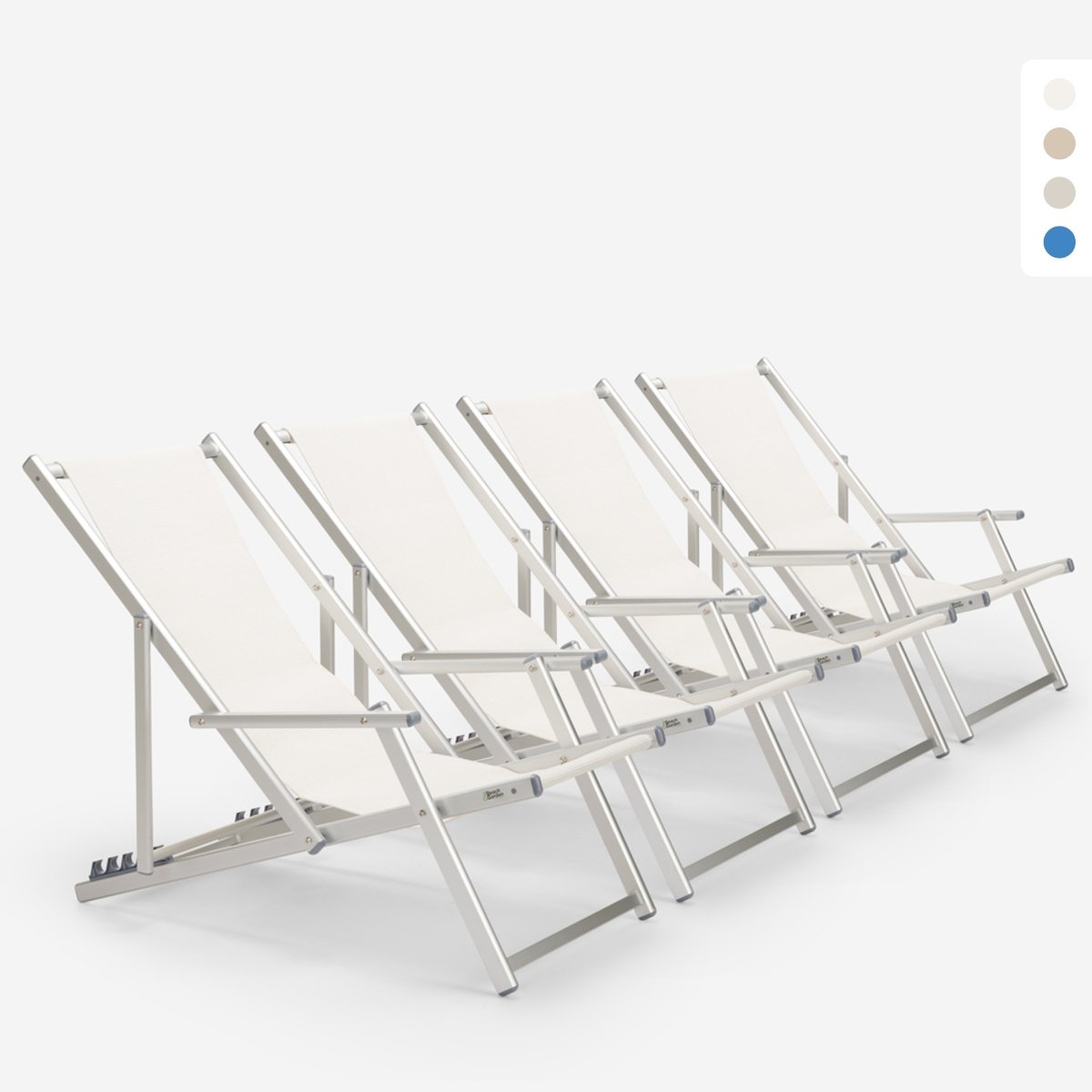 4 składane krzesła plażowe Riccione Gold Lux z podłokietnikami Promocja 4 składane krzesła plażowe Riccione Gold Lux z podłokietnikami Promocja