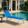 Zestaw 4 aluminiowych leżaków plażowych Santorini 