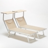 Zestaw 2 aluminiowych leżaków plażowych profesjonalne Santorini 