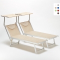Zestaw 2 aluminiowych leżaków plażowych profesjonalne Santorini Promocja