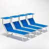 Zestaw 4 aluminiowych leżaków plażowych Santorini 