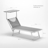 Aluminiowy leżak plażowy z daszkiem Santorini Limited Edition 