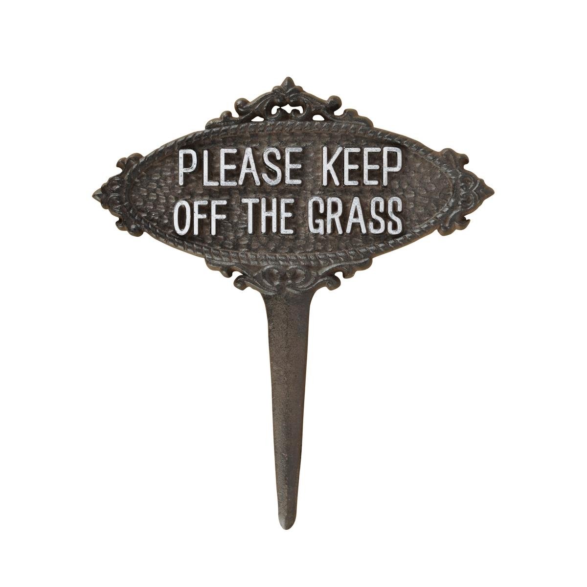 Żeliwny Słupek Ogrodowy z Napisem Keep Off The Grass Promocja Żeliwny Słupek Ogrodowy z Napisem Keep Off The Grass Promocja