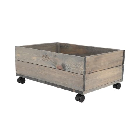 Drewniana donica na rośliny FSC z kółkami 59x39,2x25,2 cm Promocja