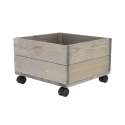 Drewniana donica na kółkach do tarasów i ogrodów 38,5x35,5x25 cm Oferta