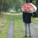 Parasol z motywem jesieni z drewnianą rączką Rabaty