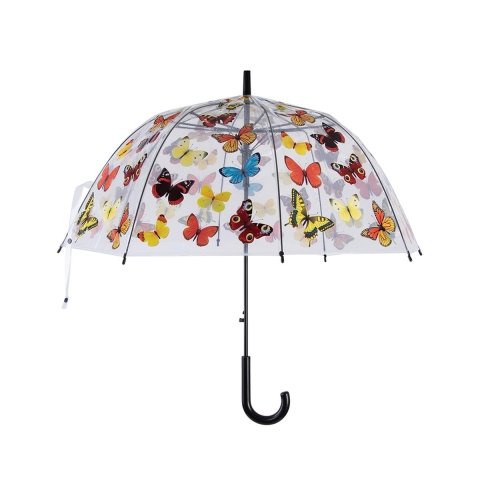 Przezroczysty parasol z kolorowymi motylami Promocja