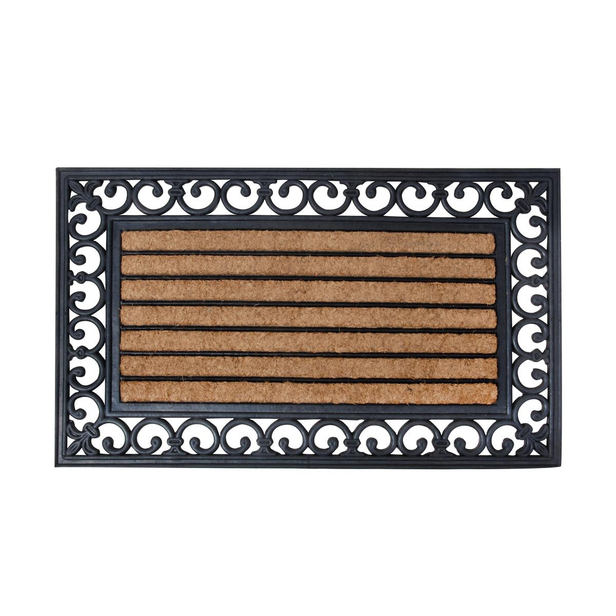 Klasyczna prostokątna wycieraczka wiktoriańska z gumy i kokosa 75,2x25,2 cm Promocja