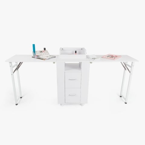 Stolik kosmetyczny do manikiuru na kółkach z dwoma stanowiskami ergonomiczny Dabol Promocja