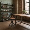 Stołek barowy vintage industrialny z oparciem, regulowany, Junt Sprzedaż