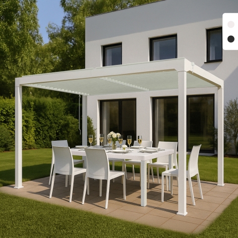 Pergola bioklimatyczna 3x4m do ogrodu z aluminium ręcznie sterowana Trinidad Promocja